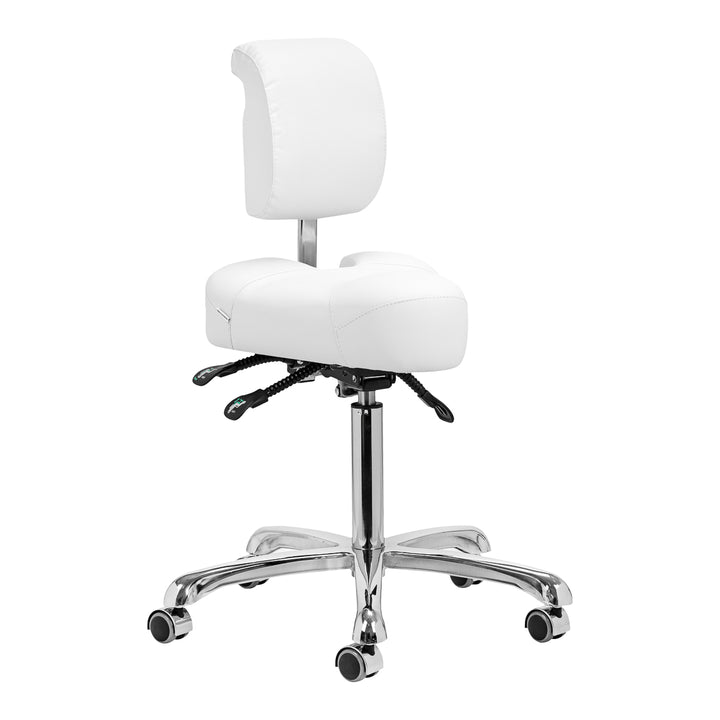Tabouret met Rugleuning en Kantelbare Zitting Giovanni 1005 Wit