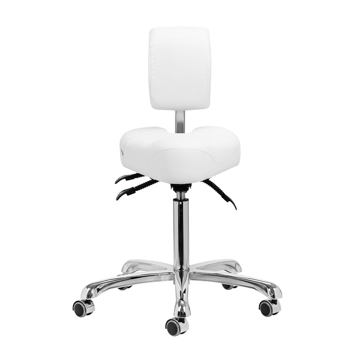 Tabouret met Rugleuning en Kantelbare Zitting Giovanni 1005 Wit