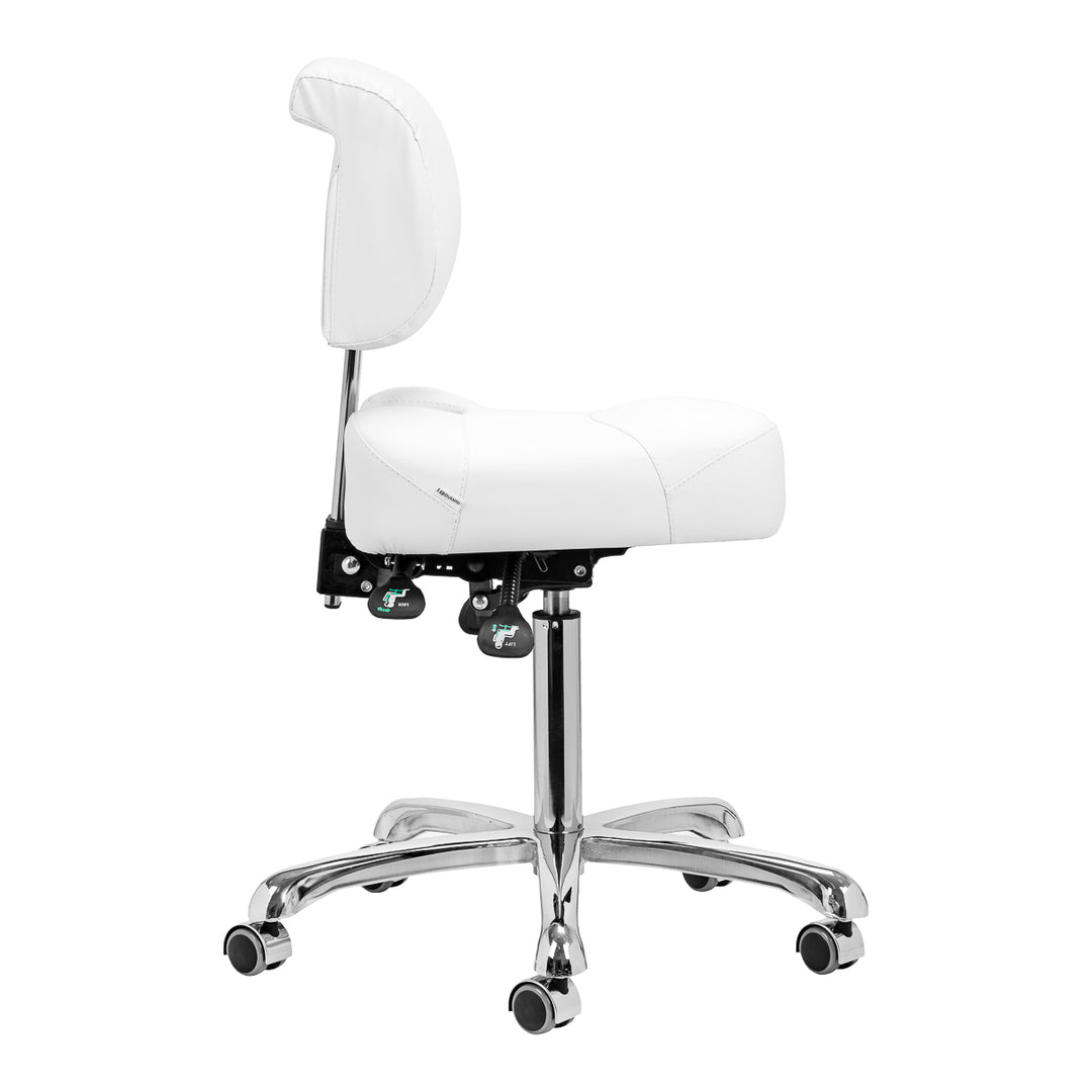 Tabouret met Rugleuning en Kantelbare Zitting Giovanni 1005 Wit