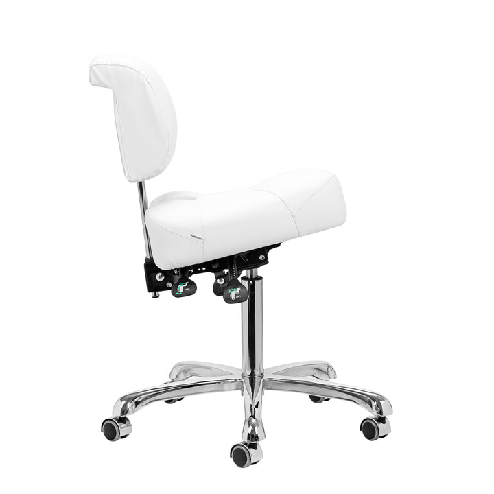 Tabouret met Rugleuning en Kantelbare Zitting Giovanni 1005 Wit