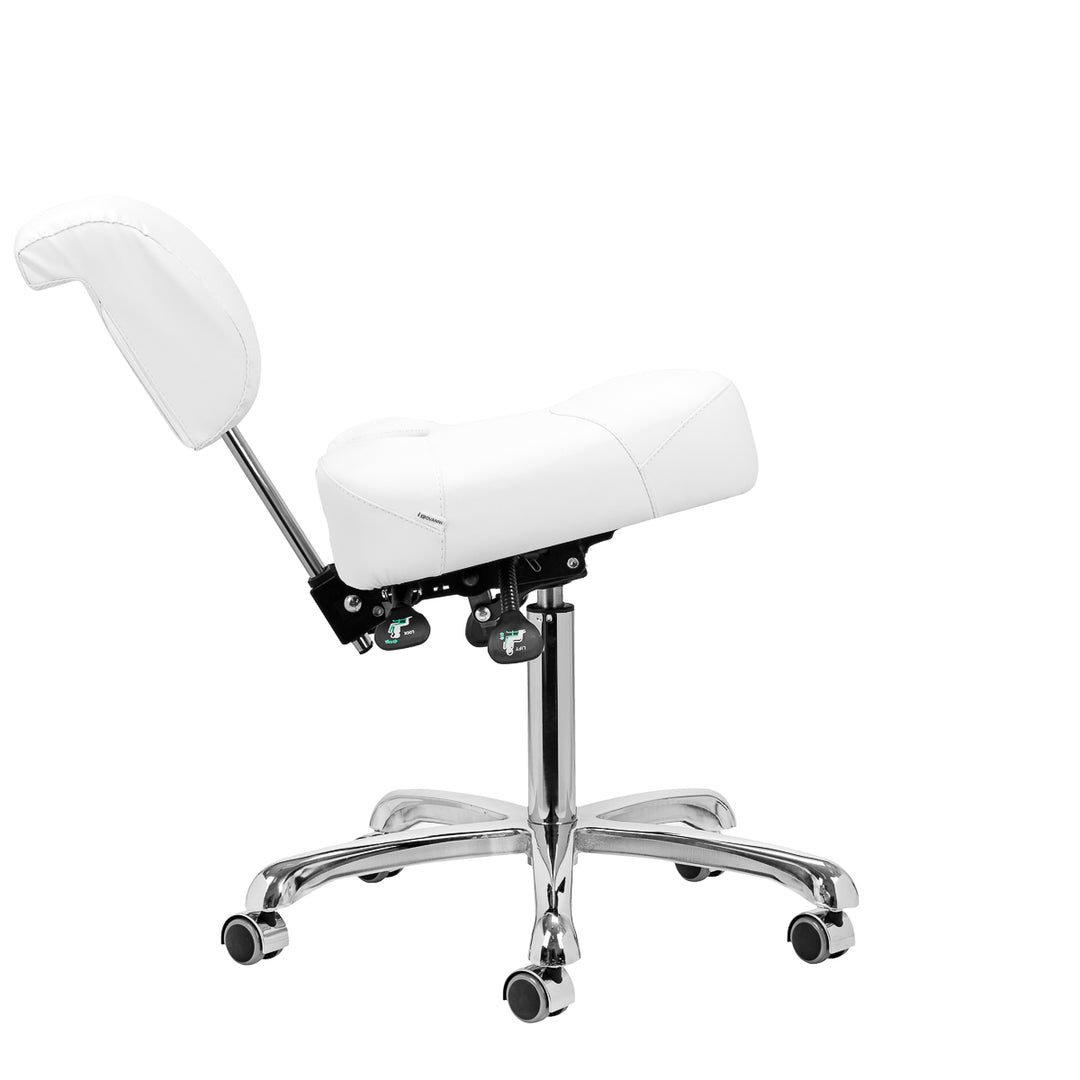 Tabouret met Rugleuning en Kantelbare Zitting Giovanni 1005 Wit
