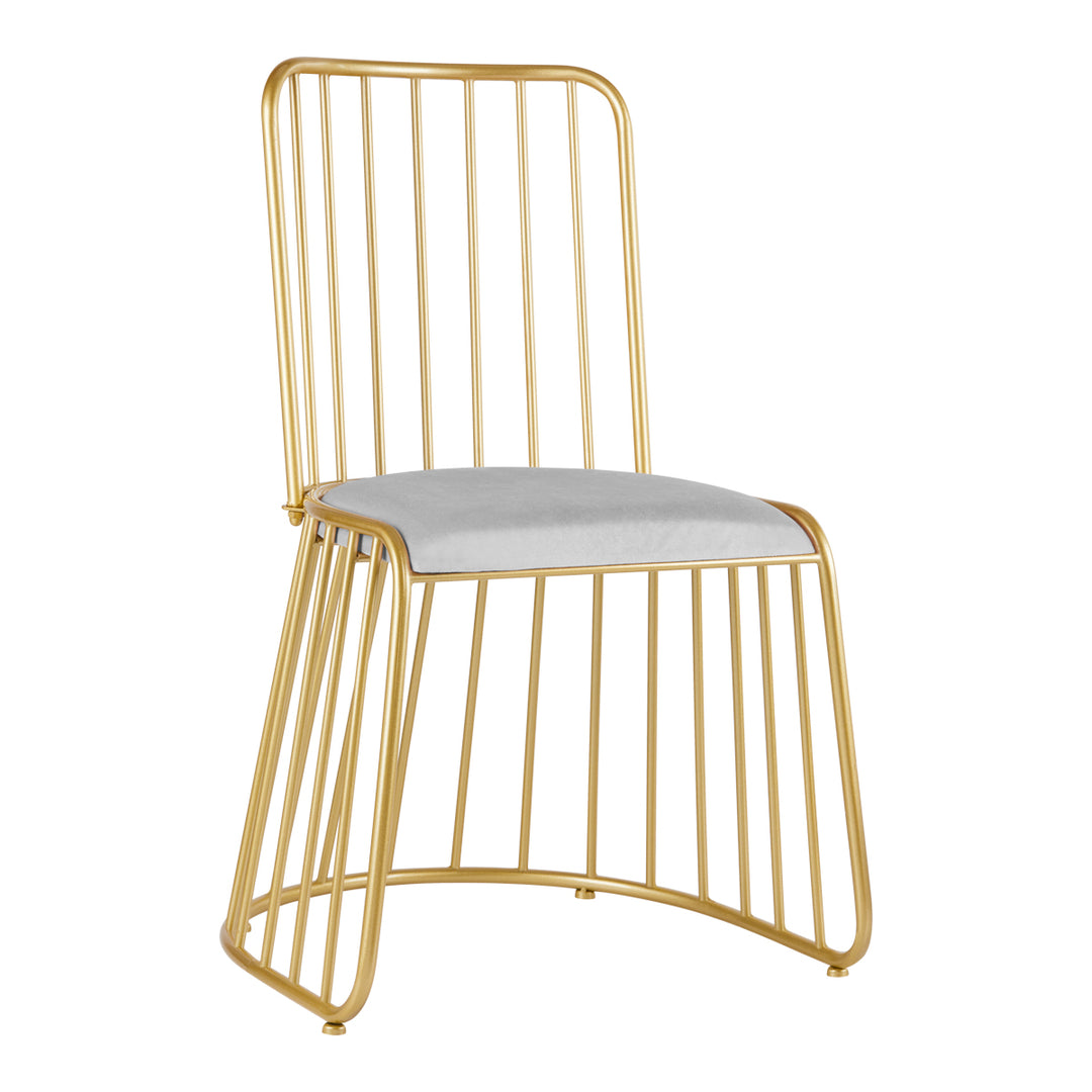 Stoel Fluweel MT-307 Goud Grijs 1