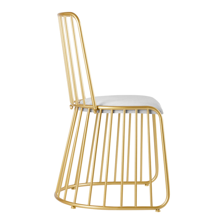 Stoel Fluweel MT-307 Goud Grijs 2
