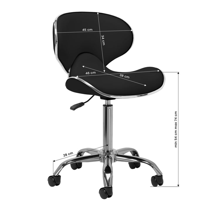Salonstoel met Wielen Verstelbaar Gabbiano Q-4599 Zwart - afbeelding 8