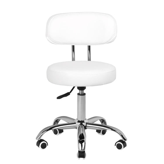 Tabouret Verstelbaar Eco Leder A-007 Wit