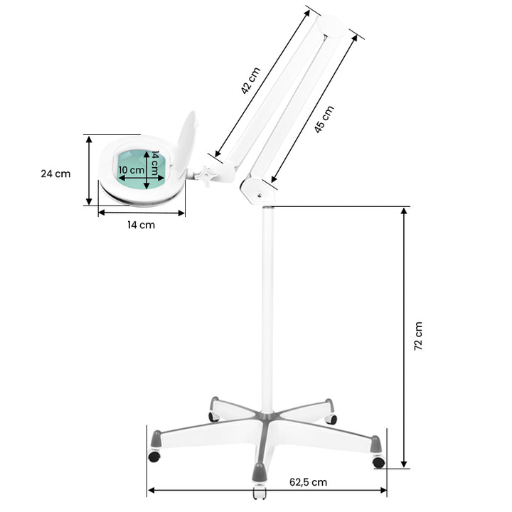 Loeplamp LED 60 SMD 5D op Statief Instelbare Lichtsterkte Elegante 6028 Wit - afbeelding 7
