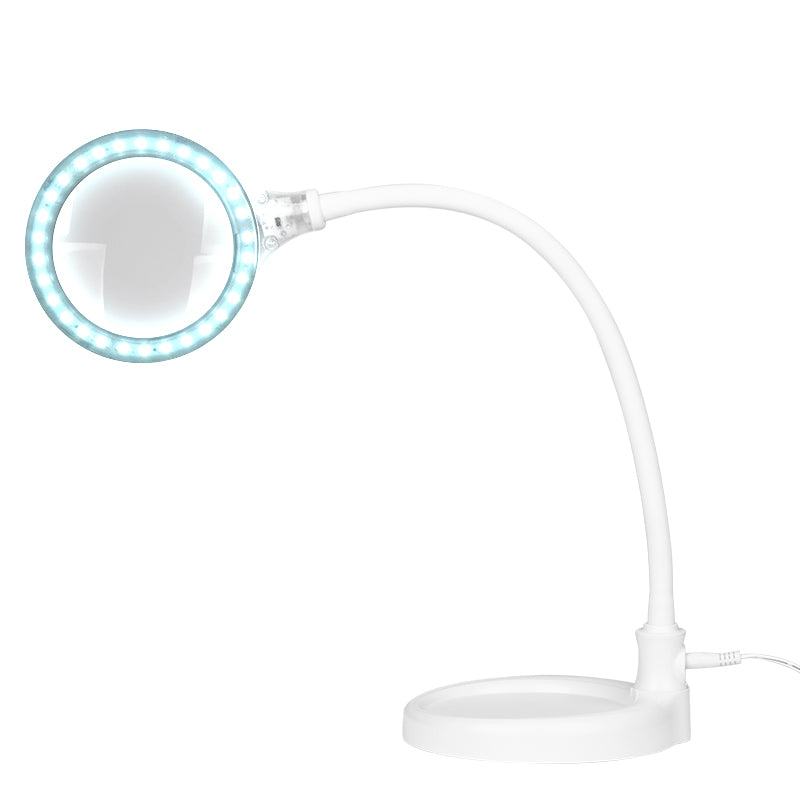 Loeplamp Elegante 2014-2R 30 SMD LED 3D Instelbare Lichtsterkte met Standaard en Tafelklem Wit 3