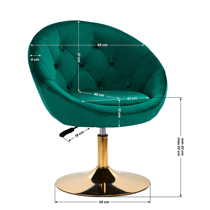 Draaistoel 4Rico QS-BL12B Fluweel Groen 9