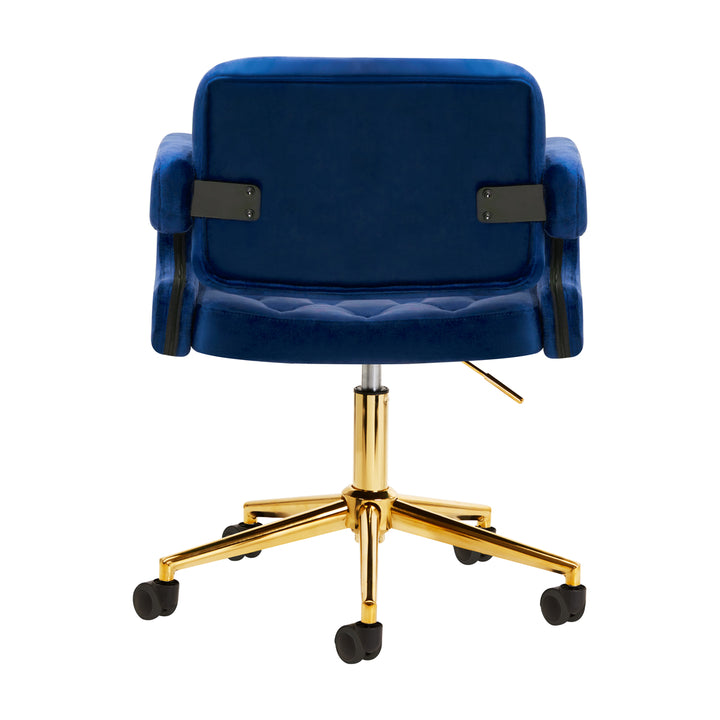 Salonstoel Fluweel Verstelbaar 4Rico QS-OF213G Goud-Marineblauw - afbeelding 3