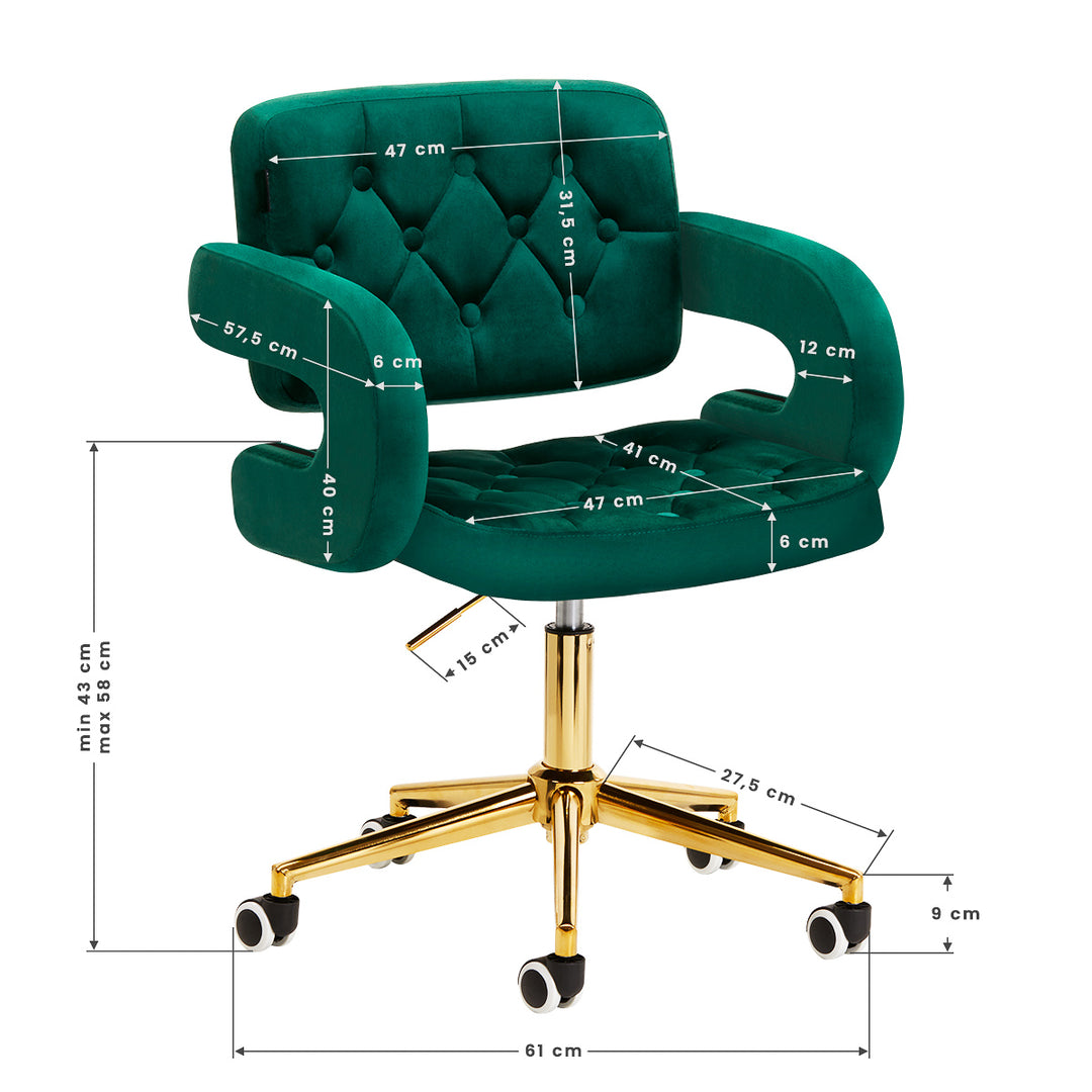 Stoel 4Rico QS-OF213G Fluweel Groen 10