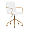 Salonstoel met Wielen QS-OF211G Goud-Wit