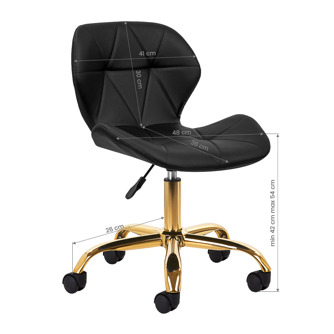 Salonstoel met Wielen Verstelbaar 4Rico QS-06 Goud-Zwart - afbeelding 7