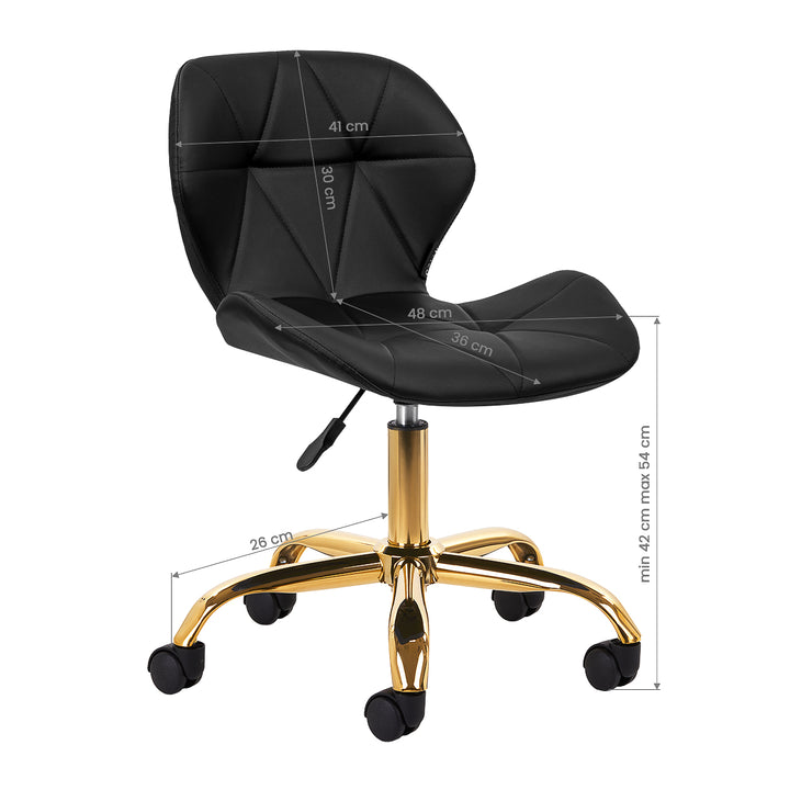 Salonstoel met Wielen Verstelbaar 4Rico QS-06 Goud-Zwart - afbeelding 7