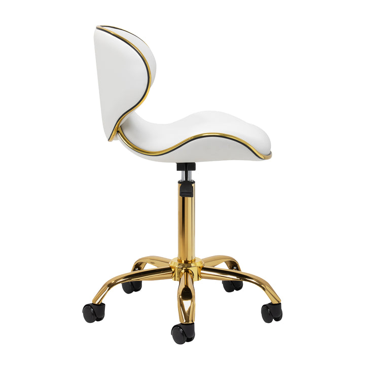 Salonstoel met Wielen Verstelbaar Gabbiano Q-4599 Goud-Wit - afbeelding 2