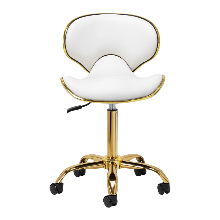 Salonstoel met Wielen Verstelbaar Gabbiano Q-4599 Goud-Wit - afbeelding 3