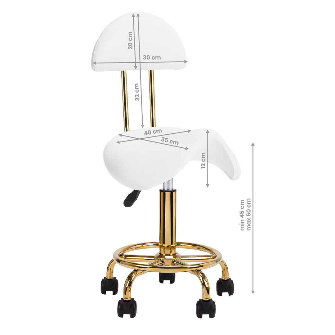Zadelkruk met Rugleuning 6001 Goud-Wit
