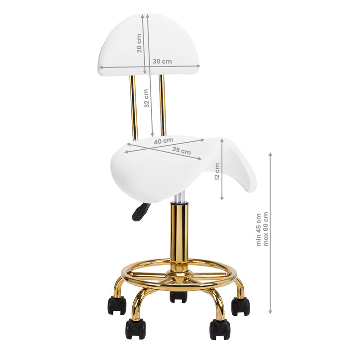 Zadelkruk met Rugleuning 6001 Goud-Wit