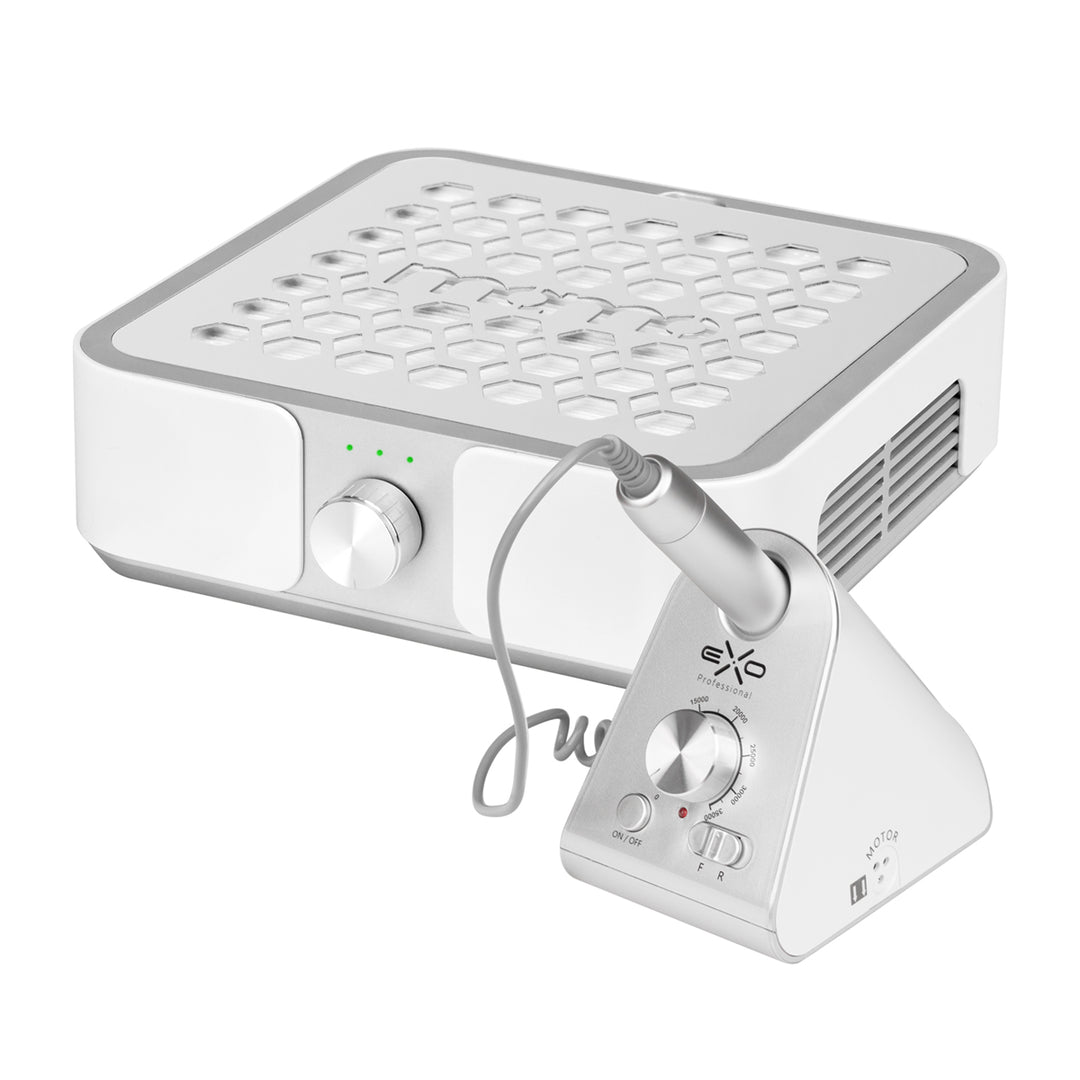 Pedicuremotor Exo Silent SX7 met Stofafzuiger Momo P30 Wit