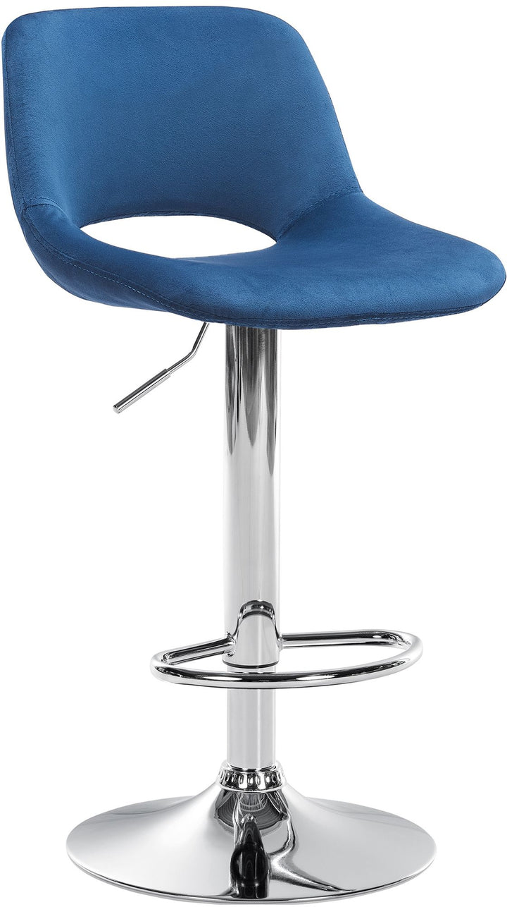 Barkruk met Rugleuning Fluweel Verstelbaar Draaibaar 106 Blauw
