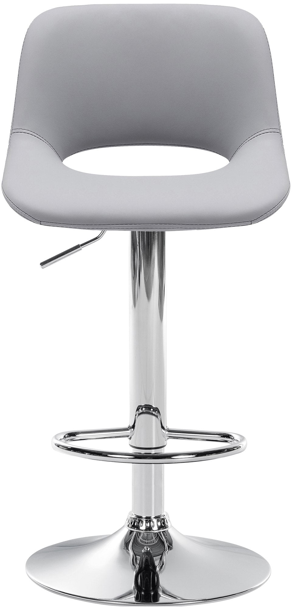 Set van 2 Barkrukken met Rugleuning Kunstleer Verstelbaar Draaibaar 106 Grijs - afbeelding 5