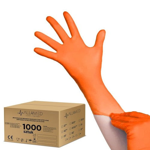 Nitril handschoenen All4Med oranje 1000 stuks