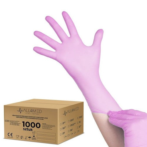 Nitril handschoenen All4Med roze 1000 stuks