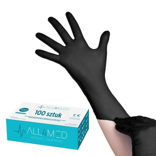 Nitril handschoenen All4Med zwart 100 stuks