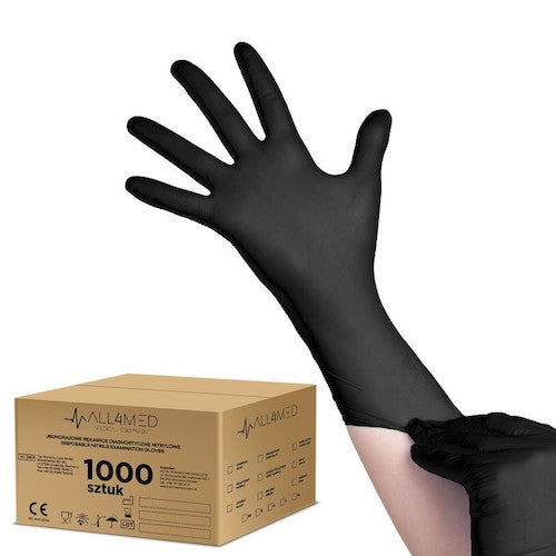 Nitril handschoenen All4Med zwart 1000 stuks